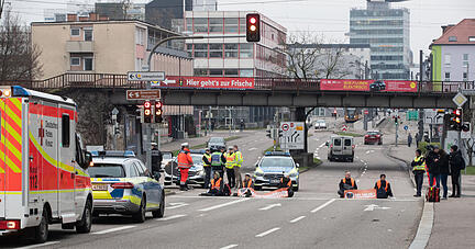 Blockade-Aktion der "Letzten Generation" in Heilbronn