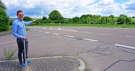 Lehrensteinsfelds B&uuml;rgermeister Benjamin Krummhauer m&ouml;chte im Fl&auml;chennutzungsplan die H&auml;uslesgarten&auml;cker als neue Wohnbaufl&auml;che ausweisen.
Foto: D&ouml;ttling