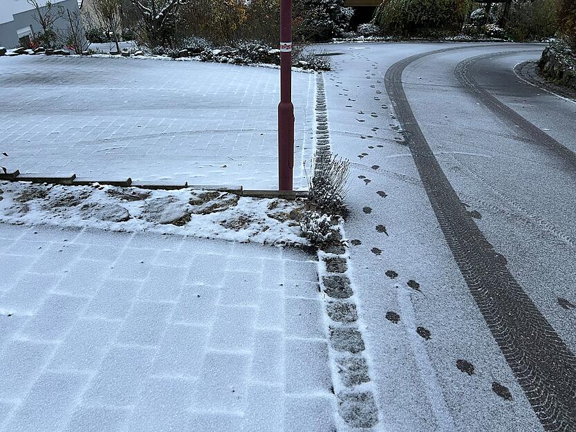 In Roigheim ist der erste Schnee gefallen.