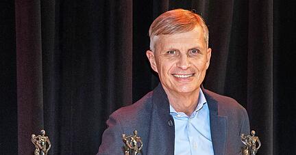 Richard Lohmiller, Vorsitzender der Sporthilfe Unterland Heilbronn-Hohenlohe hat beim SportTalk am Donnerstagabend in der Kreissparkasse den Partnern für ihr Durchhaltevermögen und die finanzielle Unterstützung gedankt.
Foto: Andreas Veigel