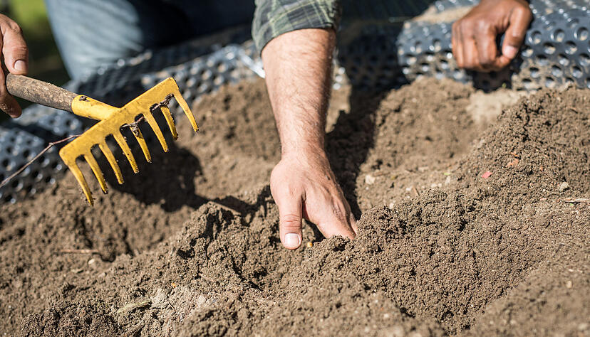 Mit dem Rechen arbeiten, wirkt nach Ansicht von Gartentherapeuten beruhigend. Foto: dpa Mit dem Rechen arbeiten, wirkt nach Ansicht von Gartentherapeuten beruhigend. Foto: dpa