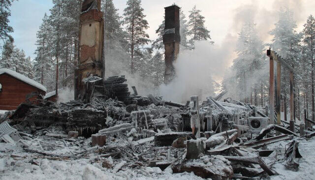Vom Hostel ist nach dem Brand nichts mehr übrig.