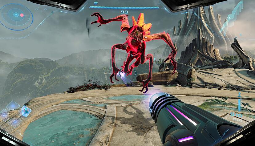 Mit dem Blaster müssen in «Metroid Prime 4: Beyond» zahllose Gegner ausgeschaltet werden. Mit dem Blaster müssen in «Metroid Prime 4: Beyond» zahllose Gegner ausgeschaltet werden.