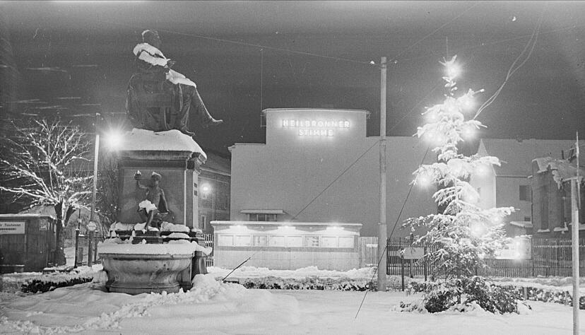 Ein Blick zurück ins Jahr 1950 auf das damalige Druck- und Verlagsgebäude der Heilbronner Stimme an der Allee 2 in Heilbronn - bis heute Stammsitz des Unternehmens.