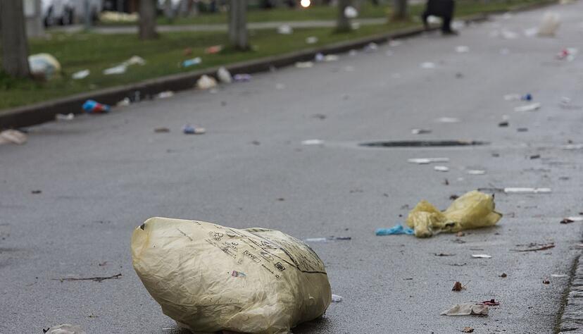 Nicht nur starke Winde, sondern auch Tiere sorgen mitunter dafür, dass der Inhalt der Gelben Säcke sich auf Straßen verteilt. (Archivbild) Nicht nur starke Winde, sondern auch Tiere sorgen mitunter dafür, dass der Inhalt der Gelben Säcke sich auf Straßen verteilt. (Archivbild)