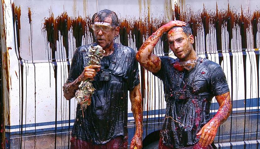 J&ouml;rg Dahlmann (l) und Timur &Uuml;lker gingen zusammen in die Dschungelpr&uuml;fung.