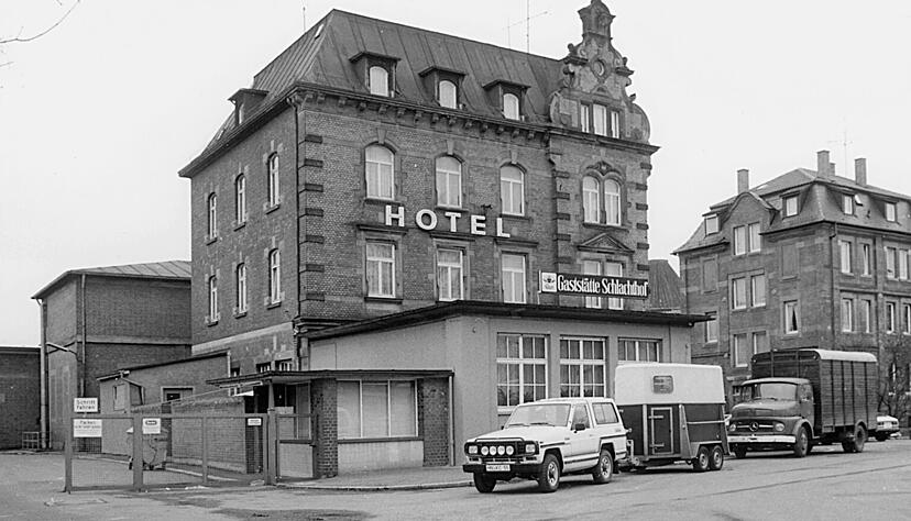 Die Schlachthof-Gaststätte in der Frankfurter Straße 83 im Jahr 1986.