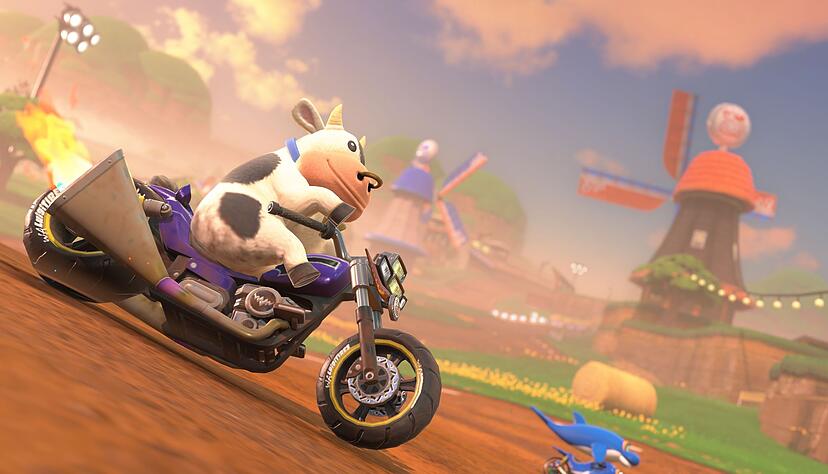 Früher Fan-Favorit: Die rasende Kuh in «Mario Kart World». Früher Fan-Favorit: Die rasende Kuh in «Mario Kart World».