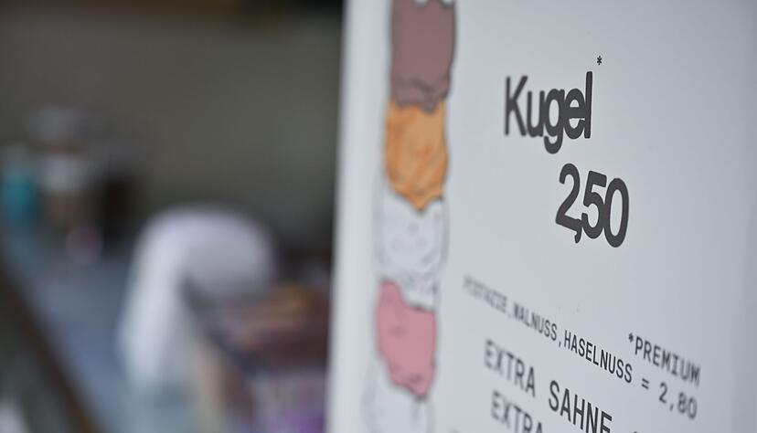 Bis zu 2,50 Euro zahlt man zum Teil f&uuml;r eine Kugel Eis.