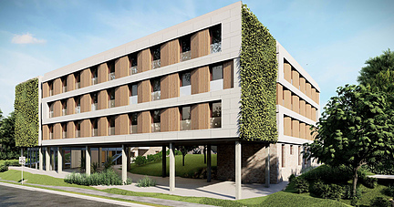 So wird das Wohnheim am Reinhold-Würth-Campus Künzelsau aussehen. 2026 soll es fertiggestellt sein. So wird das Wohnheim am Reinhold-Würth-Campus Künzelsau aussehen. 2026 soll es fertiggestellt sein.