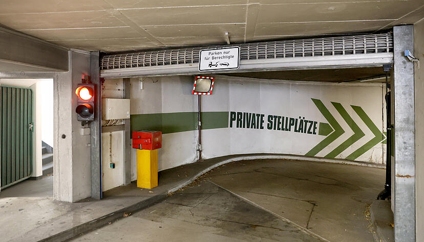 Tiefgarage als Bunker: Die Parkpl&auml;tze in Neckarsulm sind speziell angelegt worden. In Betrieb ist der Schutzraum nicht mehr.