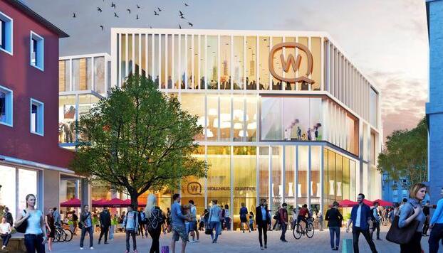 Eine "beispielhafte Abbildung", wie das neue Wollhauszentrum von der Fleiner Straße her aussehen könnte. Wie es in der Realität dann tatsächlich aussieht, das soll ein Architektenwettbewerb zeigen. Illustration: ECE