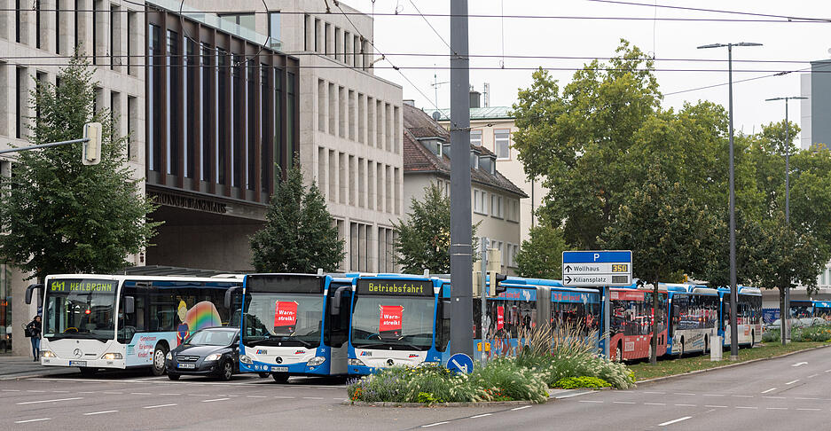 Warnstreik der Busfahrer in Heilbronn