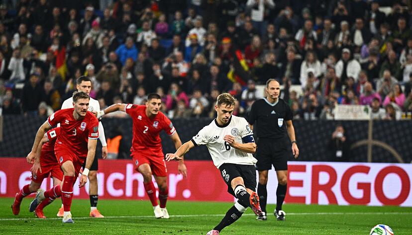 Traf in seinem 104. L&auml;nderspiel vom Elfmeterpunkt: Kapit&auml;n Joshua Kimmich.