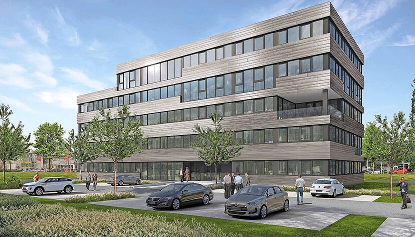 So soll der Neubau an der Ferdinand-Braun-Straße einmal aussehen. Der rechte Gebäudetrackt wird ein Stockwerk höher.