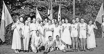 Eine Delegation der Turngemeinde Heilbronn beim 18. Deutschen Turn- und Sportfest, das 1938 in Breslau mit 150?000 Aktiven stattfand.