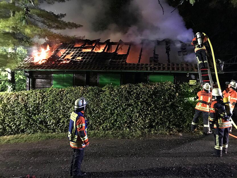 Brand der Albvereinshütte am Calvarienberg