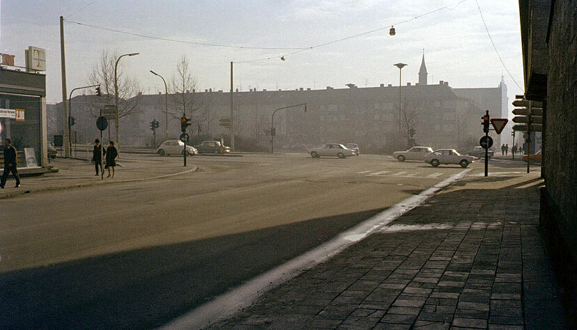 Anfang der 70er Jahre war der Blick auf den Berliner Platz noch frei.