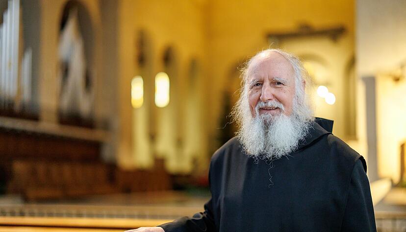 Der M&ouml;nch Anselm Gr&uuml;n Anfang Januar 2025 in der Abtei M&uuml;nsterschwarzach.