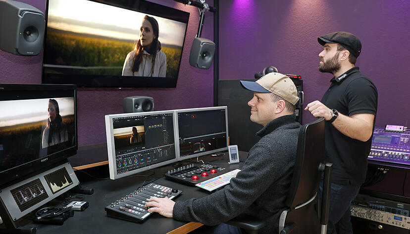 Michael Stadler und Maximilian F&ouml;ll (von links) halten derweil die Stellung am neuen Standort von Imagis im Otthello-Stadthaus an der Heilbronner Allee.