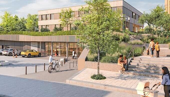 Die Stadtsiedlung Heilbronn plant zusammen mit der Stadt Heilbronn einen Gebäudekomplex zur Erweiterung der unmittelbar angrenzenden Grundschule Alt-Böckingen sowie einen Lebensmittelmarkt