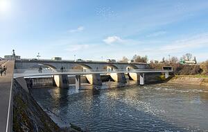 Radschnellweg über den Neckar bei Neckarsulm: So soll es einmal aussehen. Visualisierung: Ministerium für Verkehr