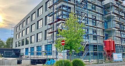 Die nächste Ausbaustufe: Das Ipai-Gebäude im Zukunftspark Wohlgelegen soll nächstes Jahr bezogen werden.       
Fotos: Gleichauf