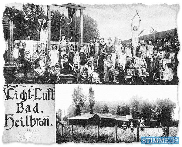 Zusammengestellt von Archiv und Dokumentation der Heilbronner Stimme
Eine Postkarte aus dem Jahre 1904 zeigt das erste Heilbronner Licht-Luft-Bad im Kleinäulein am Neckar. 1903 eröffnet, wurde die Anlage des Naturheilvereins aufgrund der Stadtentwicklung 1905 bereits wieder geschlossen. 1906 wird im Pfühl das zweite Licht Luft Bad in Heilbronn, 1937 das dritte Badegelände mit dem Namen "Prießnitz-Bad" eingeweiht. Zusammengestellt von Archiv und Dokumentation der Heilbronner Stimme
Eine Postkarte aus dem Jahre 1904 zeigt das erste Heilbronner Licht-Luft-Bad im Kleinäulein am Neckar. 1903 eröffnet, wurde die Anlage des Naturheilvereins aufgrund der Stadtentwicklung 1905 bereits wieder geschlossen. 1906 wird im Pfühl das zweite Licht Luft Bad in Heilbronn, 1937 das dritte Badegelände mit dem Namen "Prießnitz-Bad" eingeweiht.