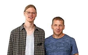 Im Gespr&auml;ch &uuml;ber die Ziele des Klimaschutzes: Lars Basilowski (links) und Stefan Diggelmann.