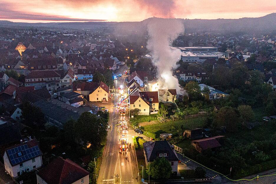Der Brand aus der Vogelperspektive.