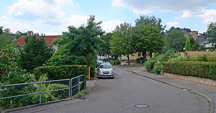 Bei starkem Regen kann das vom Burgberg abflie&szlig;ende Wasser in der Hofgartenstra&szlig;e an manchen Stellen bis zu einem Meter hoch vorbeirauschen.
Foto: Gustav D&ouml;ttling