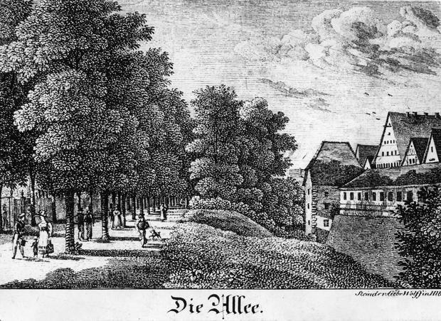 Zusammengestellt von Archiv und Dokumentation der Heilbronner Stimme 

1835 -  Die Heilbronner Bürger nutzen die Allee-Promenade außerhalb der Stadtmauern als Erholungsanlage.