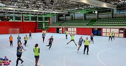 Die Trainingstage in der Pichterichhalle gehören der Vergangenheit an: Das Bundesliga-Team der Sport-Union Neckarsulm kann seit Donnerstag nach rund neun Wochen wieder in der Ballei und auf dem neuen Boden spielen und trainieren.