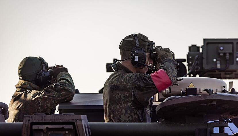 Bundeswehrsoldaten auf einer &Uuml;bung.