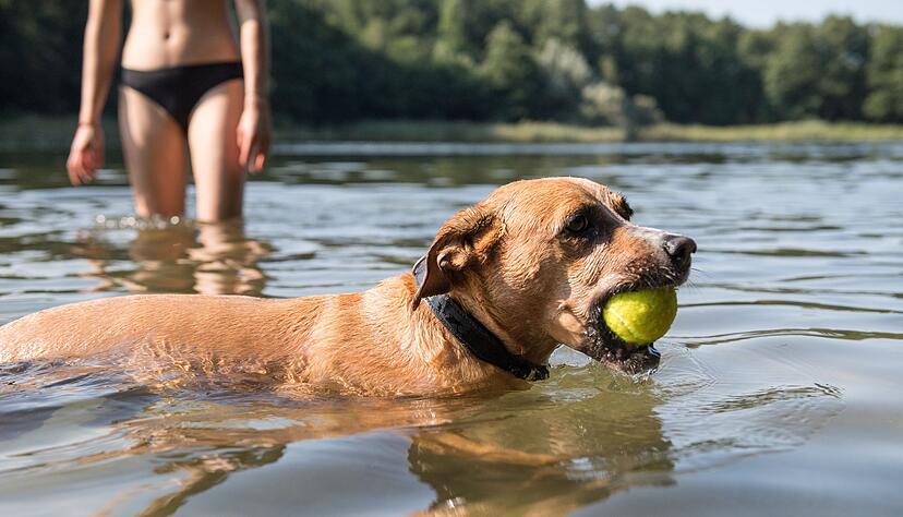 H&auml;lt der Hund nach einem Bad im k&uuml;hlen Nass seinen Schwanz seltsam, sollte man einen Tierarzt zu Rat ziehen. Denn dahinter kann eine schmerzhafte Wasserrute stecken.