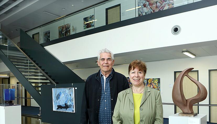 Zur Ausstellung der freien Kunstschule von Malte Wiethüchter hat auch seine Studentin Susanne Grimmeisen einige Werke geschaffen.
Foto: Matthias Heibel