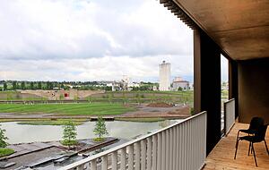 Wohnen im Neckarbogen mit Aussicht auf das Buga-Gelände: Einige Bewohner haben einen tollen Blick auf Floßhafen und Karlssee.
