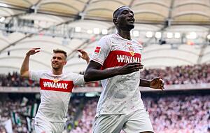 Auch dank Serhou Guirassy (r) wurde der VfB Stuttgart überraschend Vizemeister. Auch dank Serhou Guirassy (r) wurde der VfB Stuttgart überraschend Vizemeister.