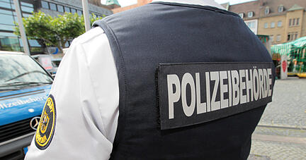 Heilbronn, Vorstellung KOD, Schriftzug PolizeibehördeFoto: Sawatzki