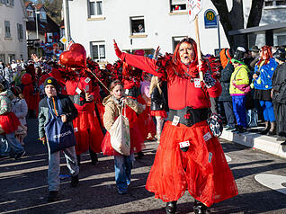 Beim farbenfrohen Faschingsumzug in Heinsheim wird kräftig gefeiert. Beim farbenfrohen Faschingsumzug in Heinsheim wird kräftig gefeiert.