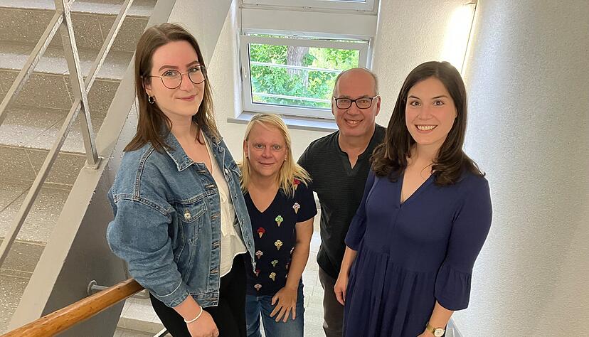 Eine Situation, wie sie die Seminar-Leitung so nicht kennt: Referendare f&uuml;r Gymnasien finden an allgemeinbildenden Gymnasien keinen Job (von links): Tamara Schmitt, Martina Geiger, Karsten Wiese und Stefanie Ritter.