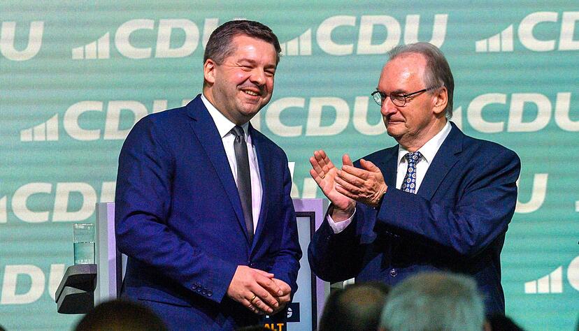 Sven Schulze (CDU) will im Januar Ministerpr&auml;sident werden und auf Reiner Haseloff (CDU) folgen. (Archivbild)
