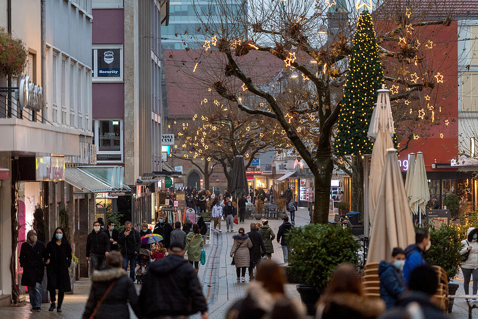 Heilbronner Fußgängerzone vor dem drohenden Lockdown Heilbronner Fußgängerzone vor dem drohenden Lockdown