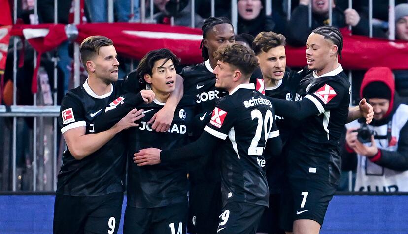 Hier feierten die Freiburger noch ihren F&uuml;hrungstreffer.