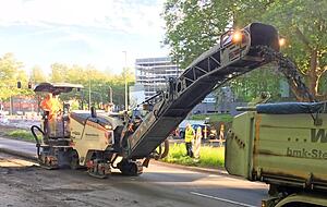 Die Belagsarbeiten am Heilbronner Europaplatz kommen auf die Zielgerade. Foto: Adrian Hoffmann