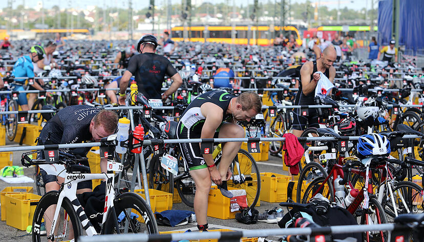 Am Sonntag findet der Challenge Heilbronn Triathlon statt, bei dem viele begeisterte Altersklassen-Athleten mitten in der Stadt um Ruhm und Ehre kämpfen. Foto: Archiv/Veigel