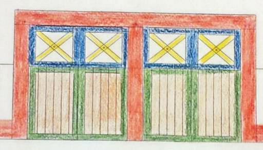 Unter der sch&uuml;tzenden Folie erh&auml;lt das Limes-Tor in den kommenden Wochen die Farbgebung, die Stephan Bender skizziert hat.Fotos: Peter Hohl/privat