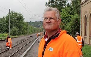 Koordinator: Bahnmeister Marc Leis von der Albtal-Verkehrs-Gesellschaft.