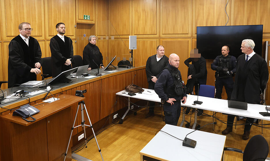 Blick in den Gerichtssaal vor der Urteilsverkündung im Kochendorfer Doppelmord-Prozess.