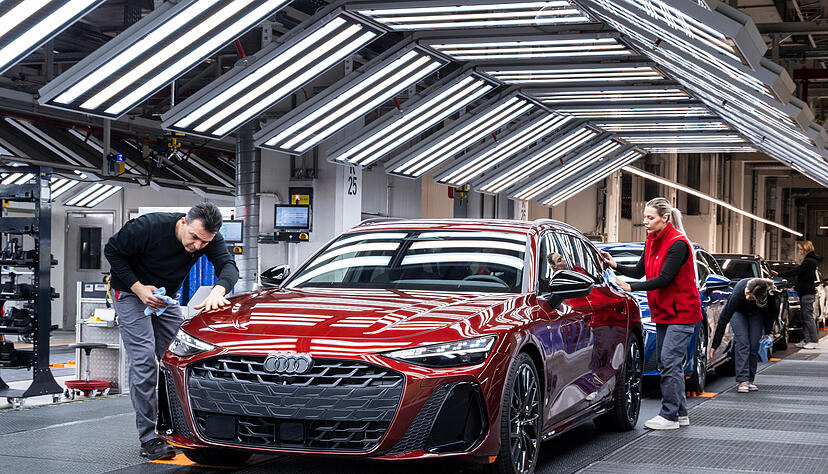 Dank der neuen Modelle A5 und A6 (Im Bild) ist der Standort Neckarsulm aktuell gut ausgelastet. Bis mindestens 2032 sollen in der Region Verbrenner gefertigt werden.